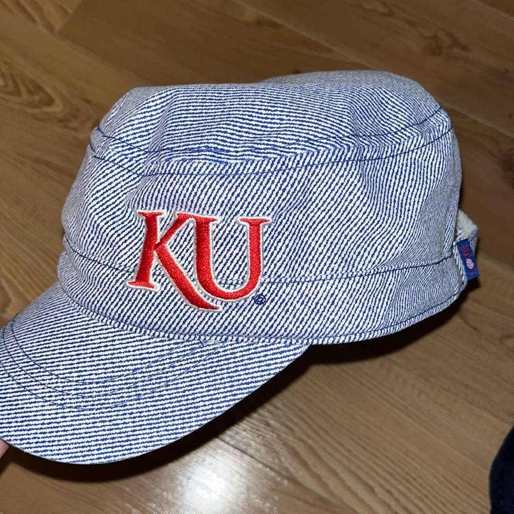 Adidas Women’s KU University Of Kansas Cap Hat Blue And White Brand